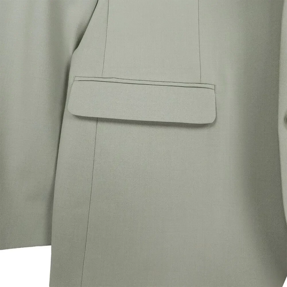 Bar III Mens Slim Fit Suit Jacket Blazer 42R Sage Green Solid Stretch Wool NWT